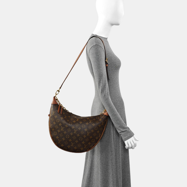 LOOP HOBO Monogram Coated Canvas Brown
