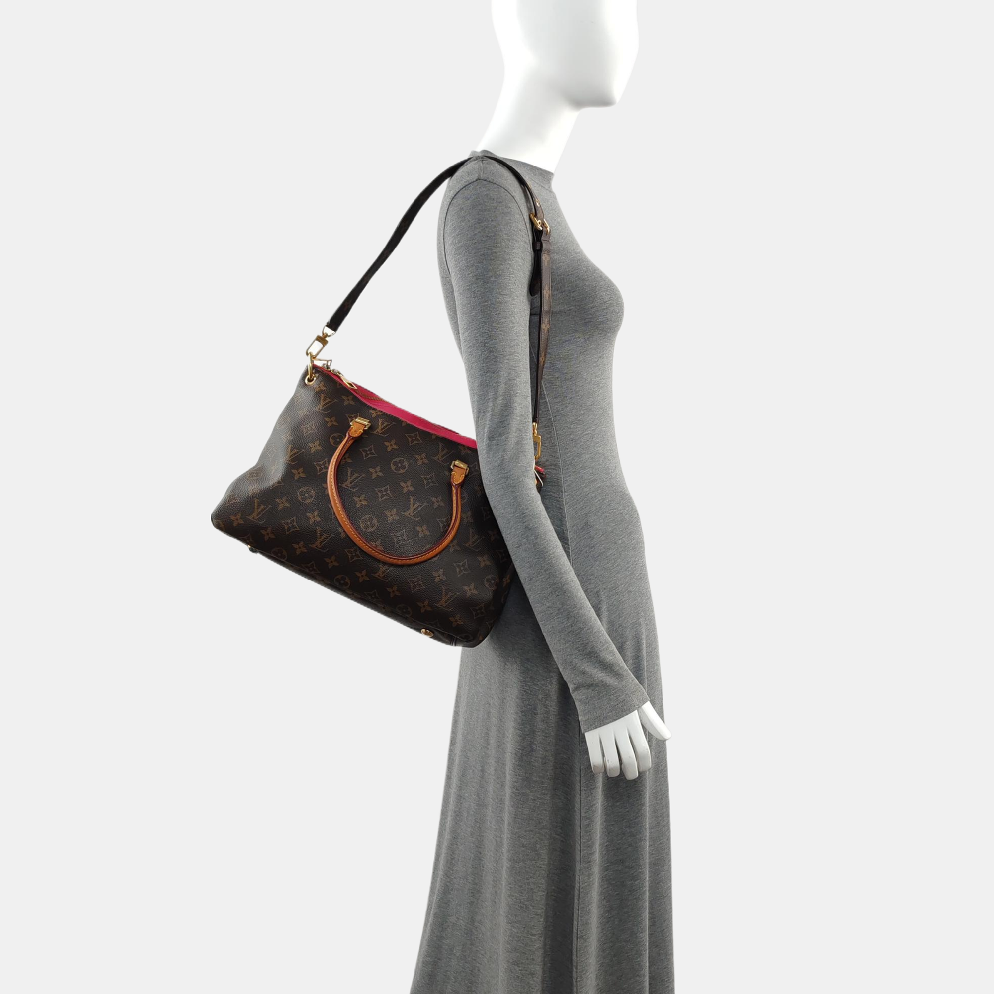 PALLAS MM Monogram Coated Canvas Brown