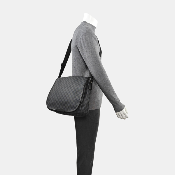 Monogram Coated Canvas Shoulder Bag Black