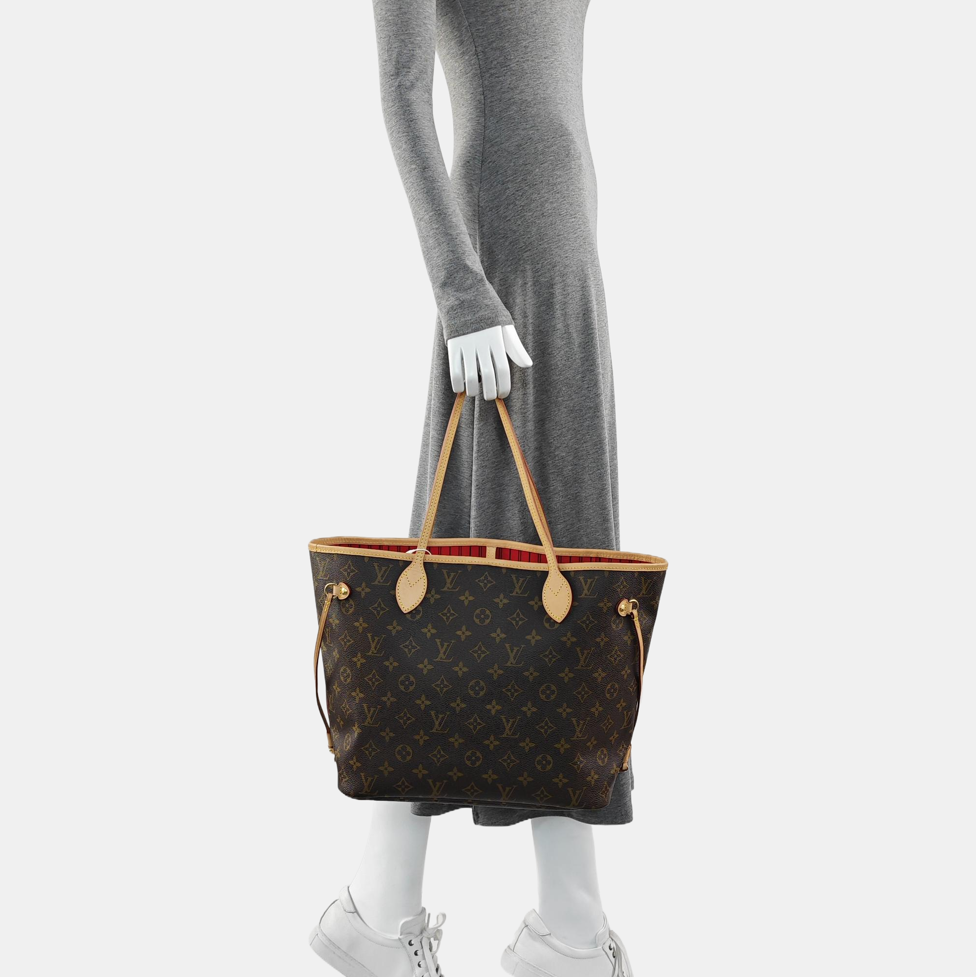 NEVERFULL MM Monogram Coated Canvas Brown