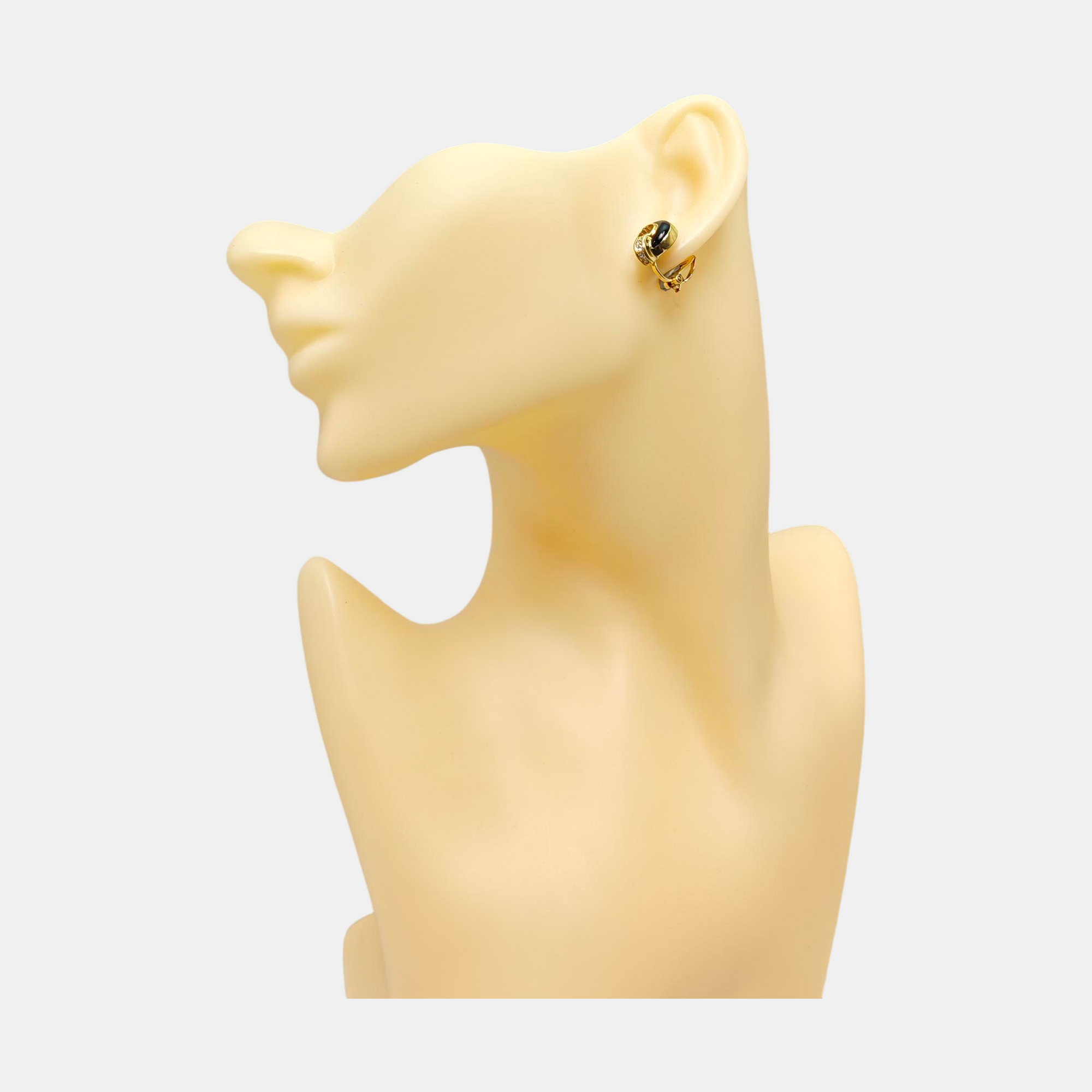 Metal Black Clip On Earrings