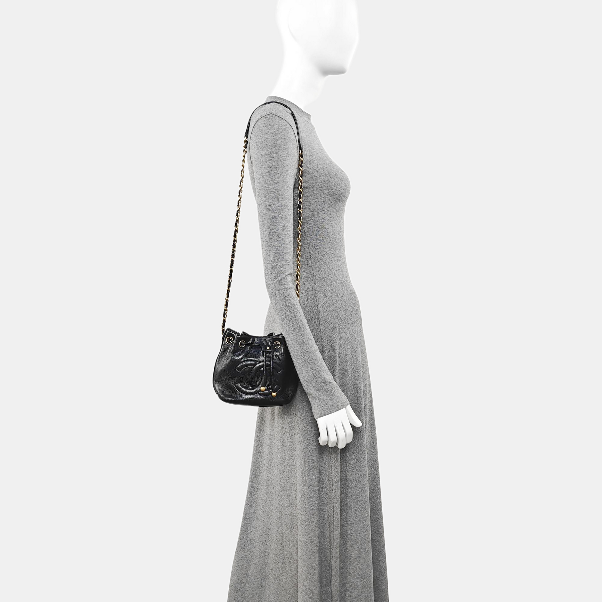 Calfskin Shoulder Bag Black