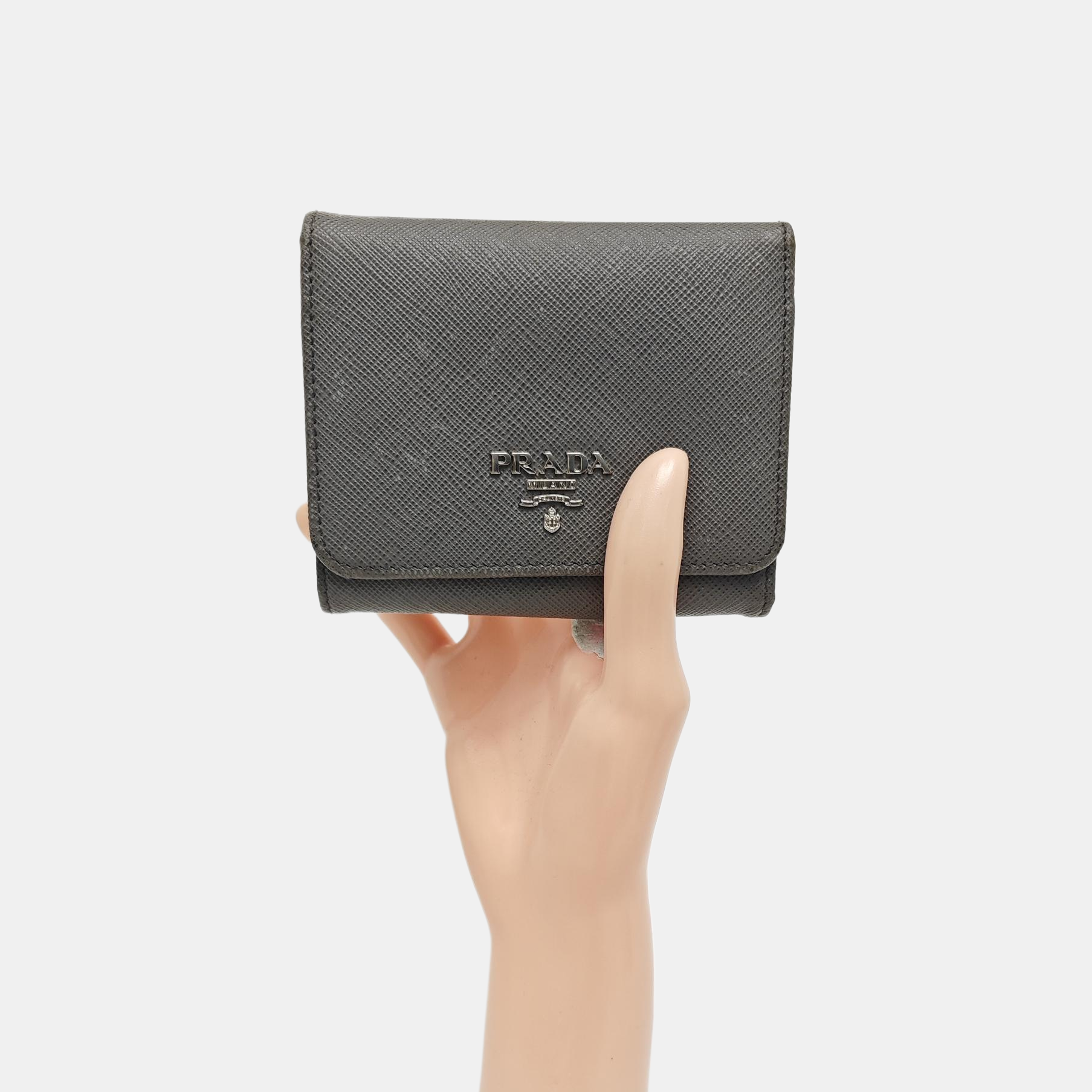 Saffiano Calfskin Wallet Gray