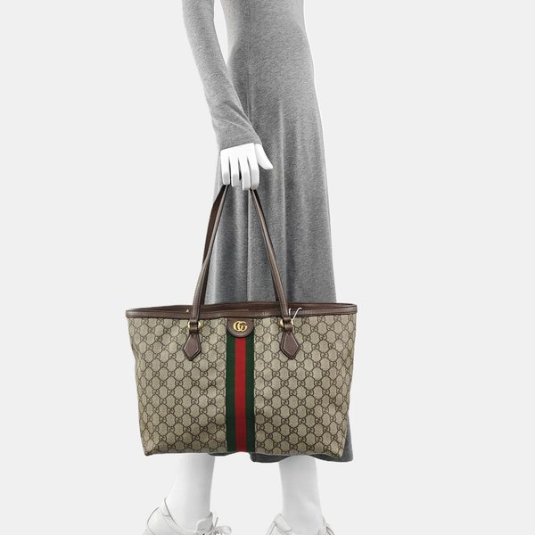 Monogram Coated Canvas Tote Bag Brown