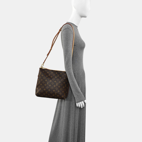 Monogram Coated Canvas Shoulder Bag Brown