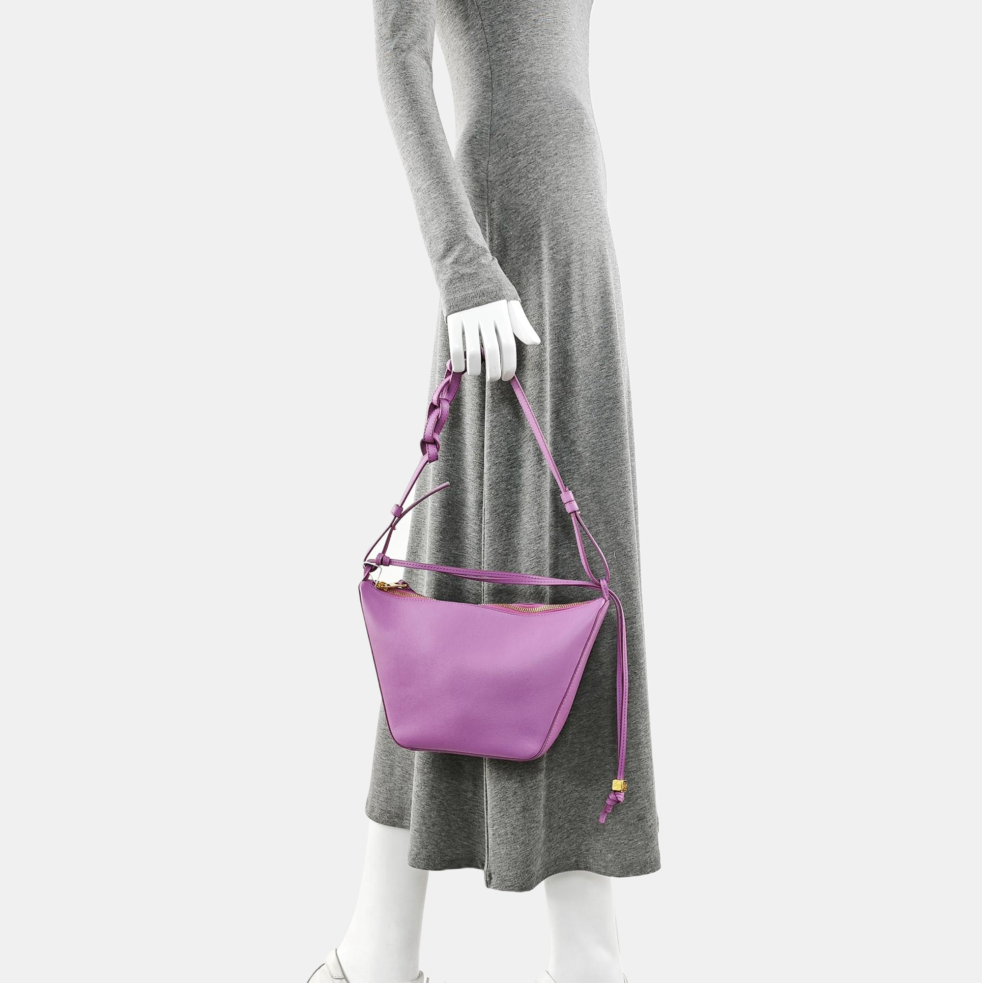 Calfskin Top Handle Bag Purple