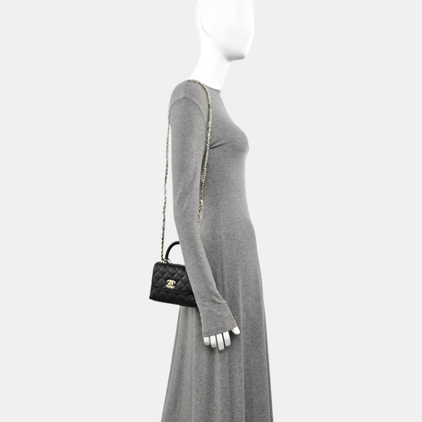 COCO HANDLE Grained Calfskin Black