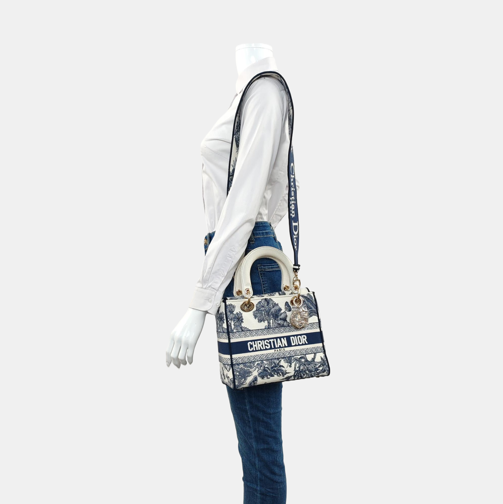 Lady Dior Medium Canvas White