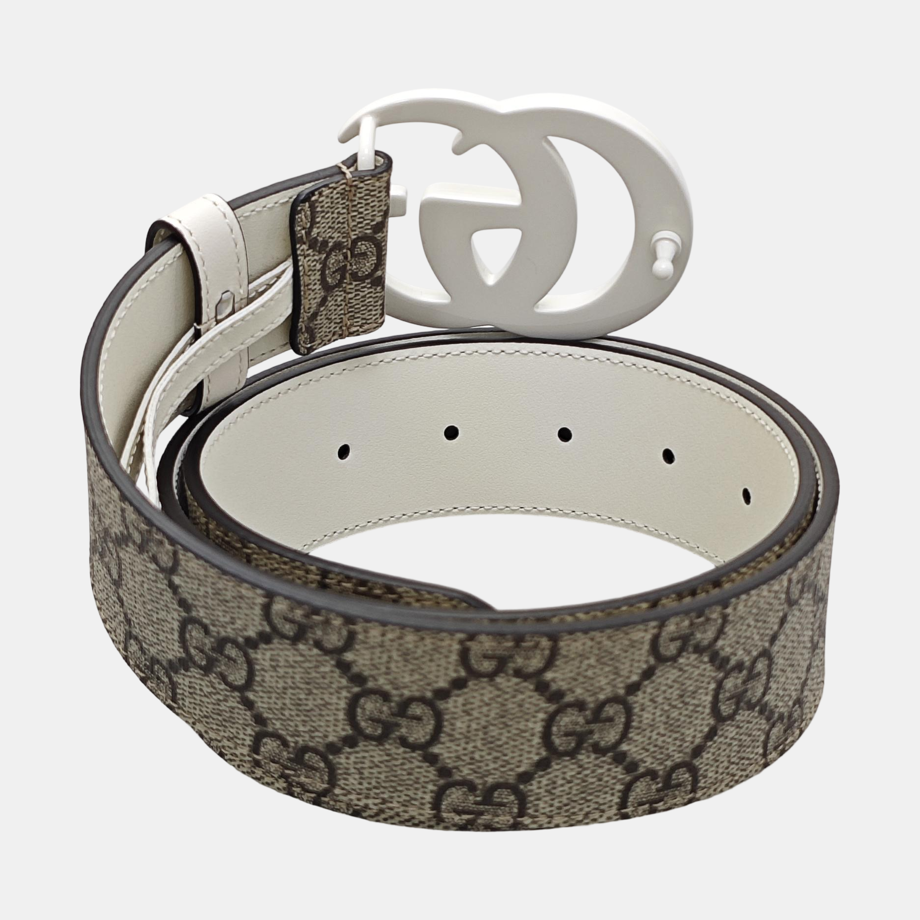 Coated Canvas Belt Beige
