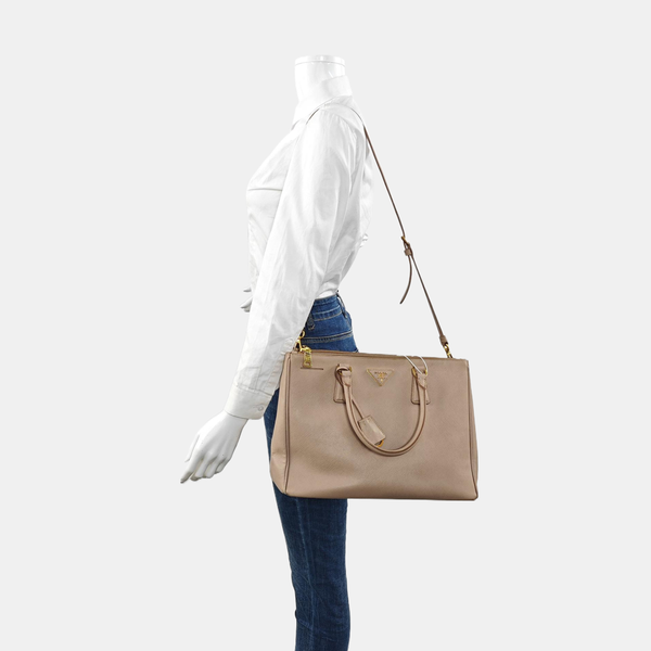 Galleria Extra Large Saffiano Calfskin Pink