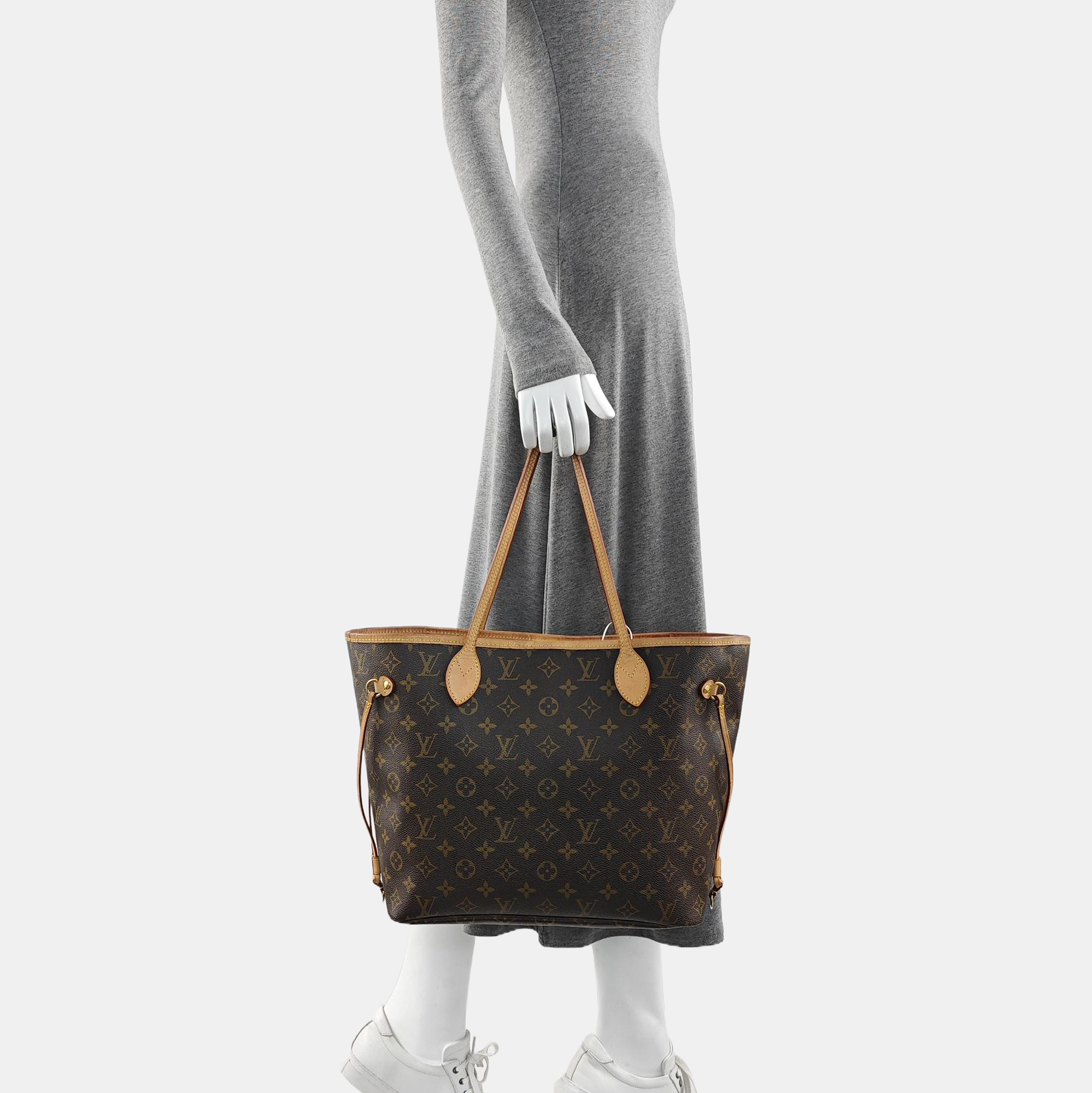 NEVERFULL MM Monogram Coated Canvas Brown