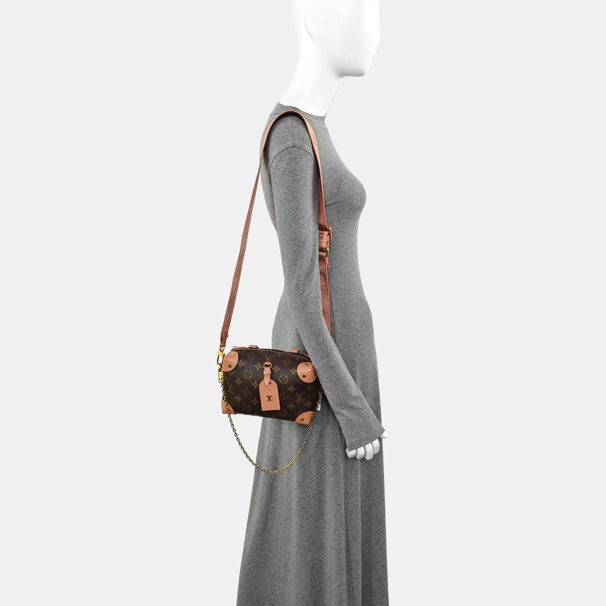 PETITE MALLE Monogram Coated Canvas Brown