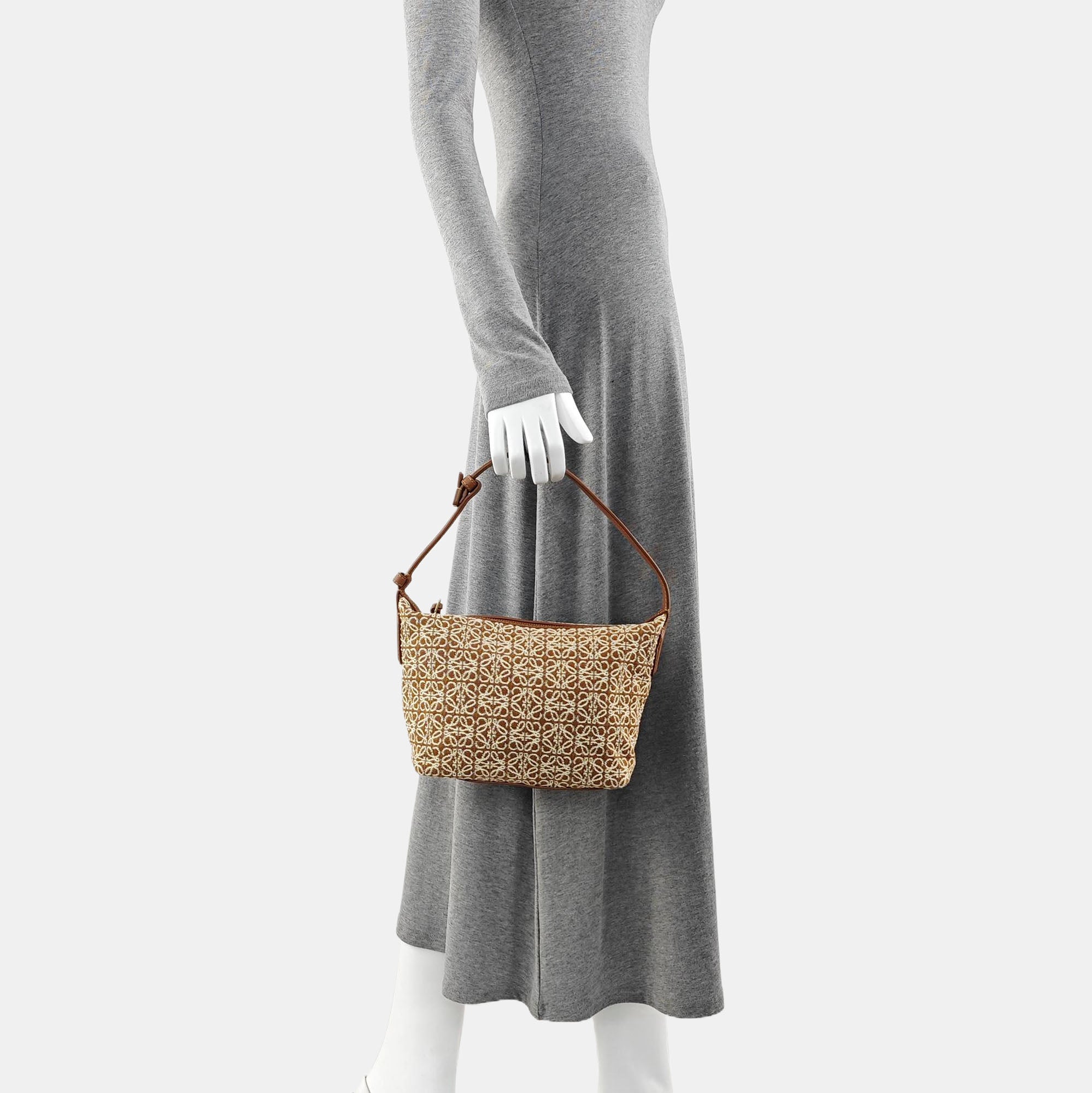 Monogram Canvas Top Handle Bag Brown