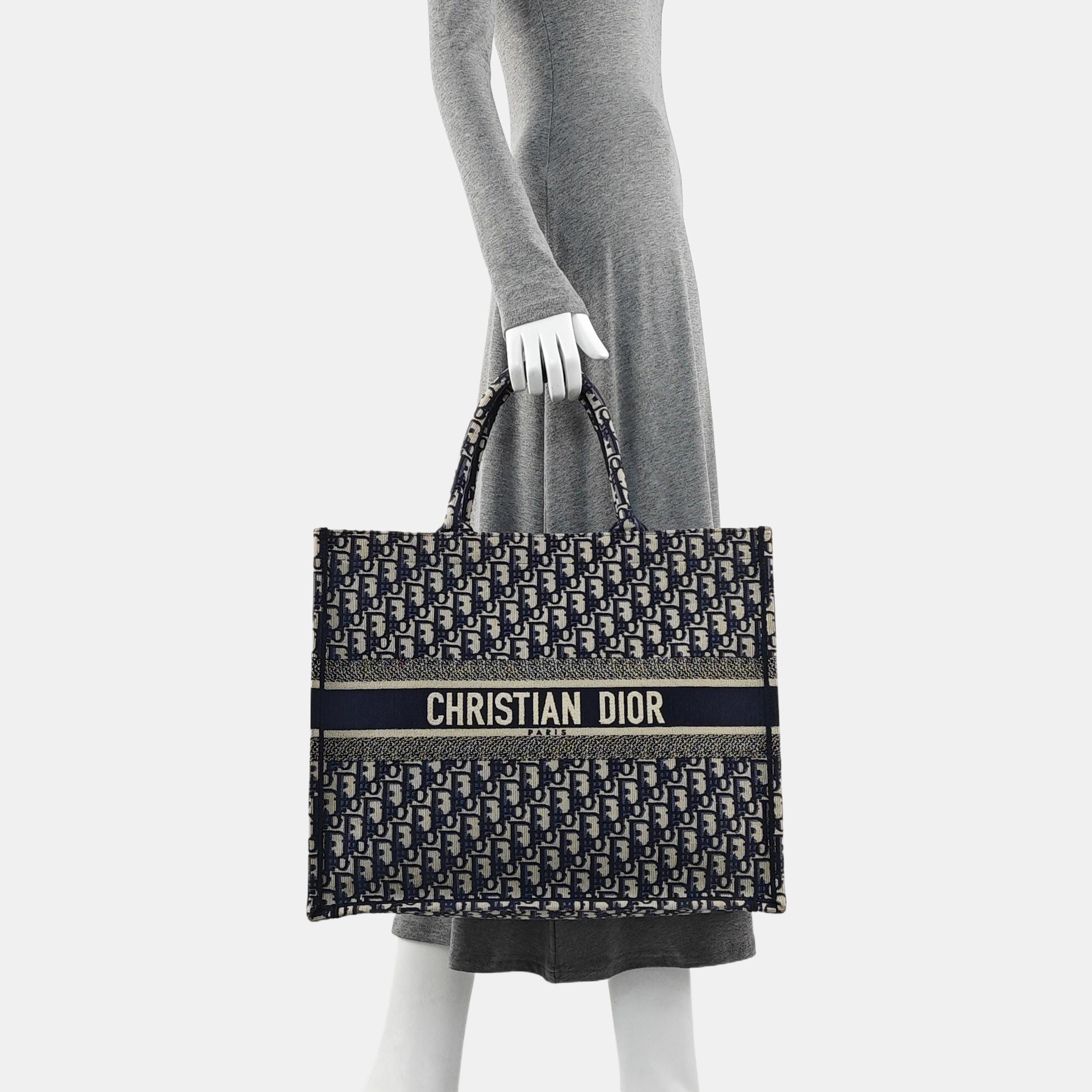 Book Tote Large Oblique Canvas Blue