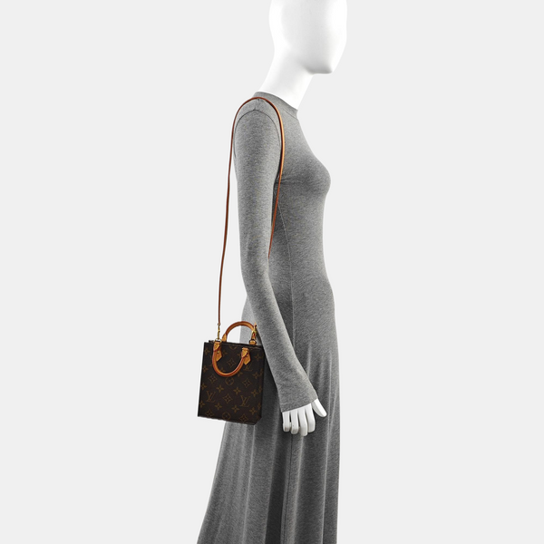 SAC PLAT Mini Monogram Coated Canvas Brown