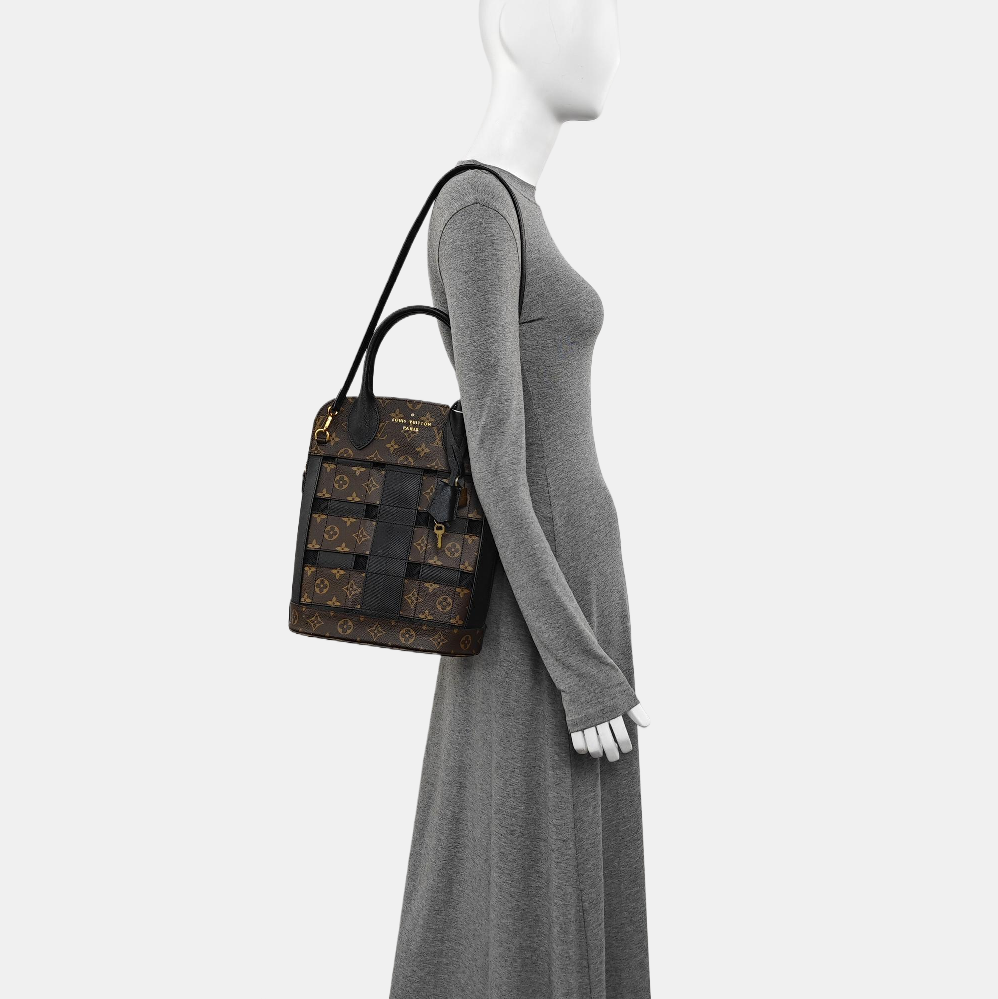Monogram Coated Canvas Shoulder Bag Brown
