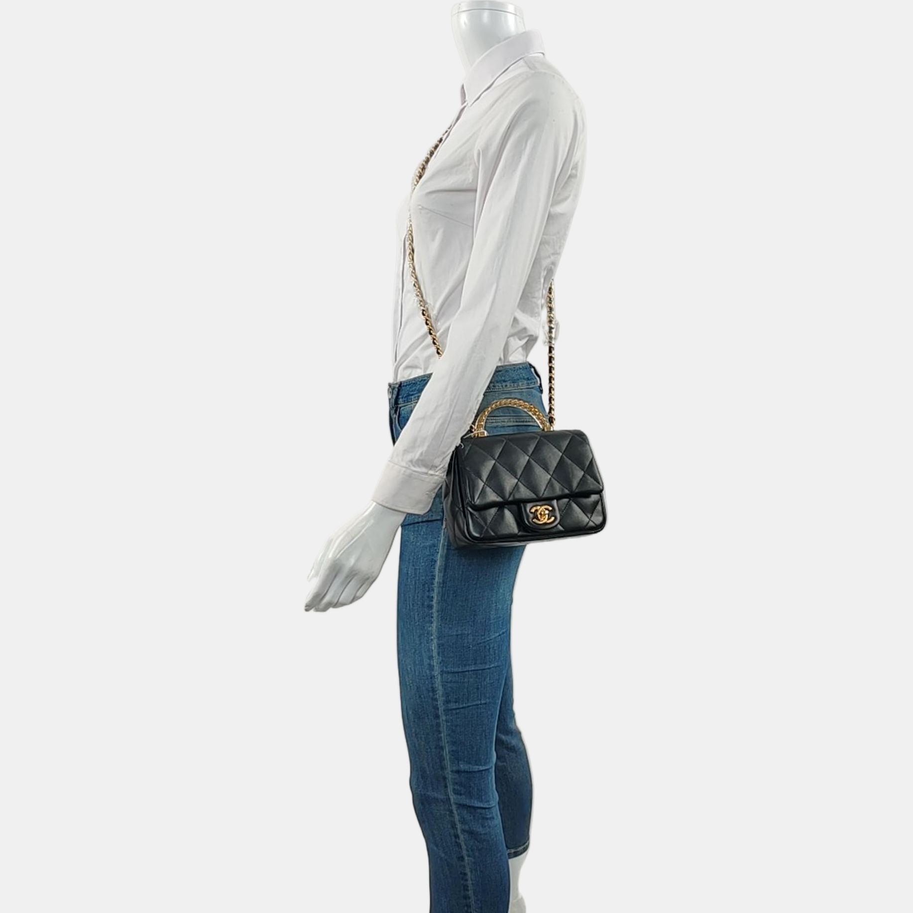 Mini Quilted Lambskin Black