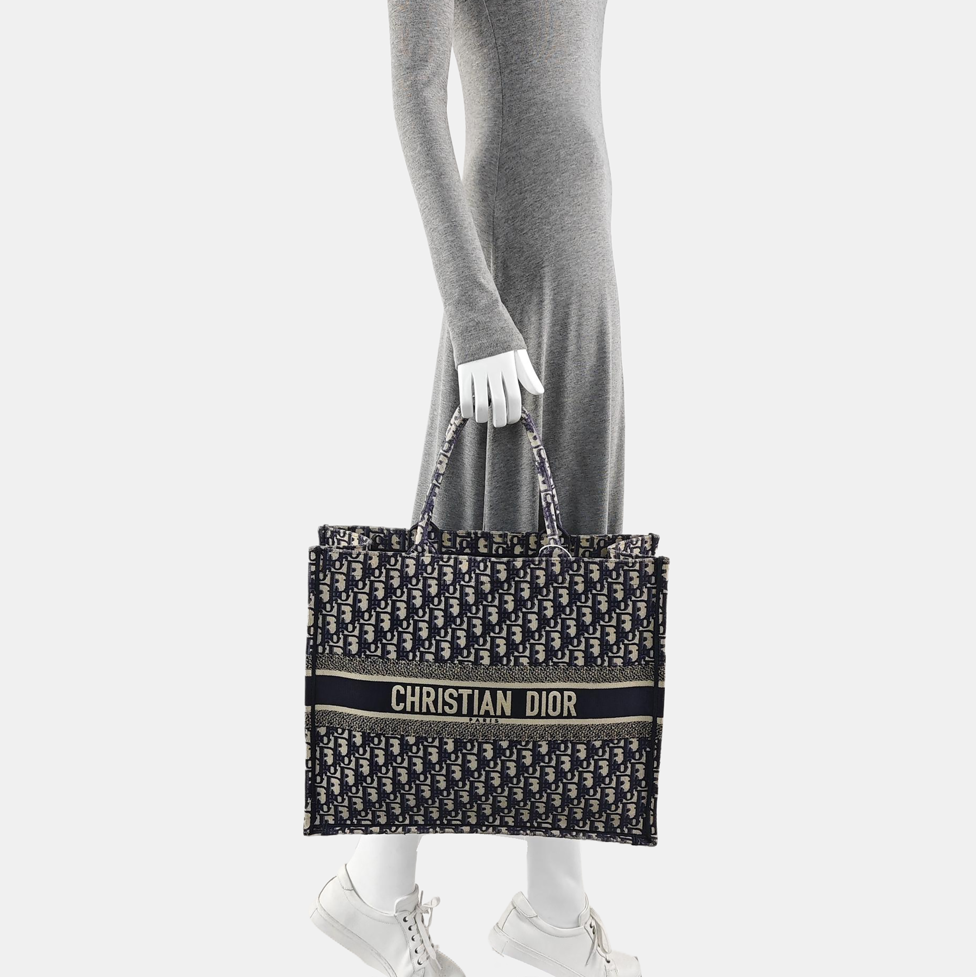 Book Tote Large Oblique Canvas Beige
