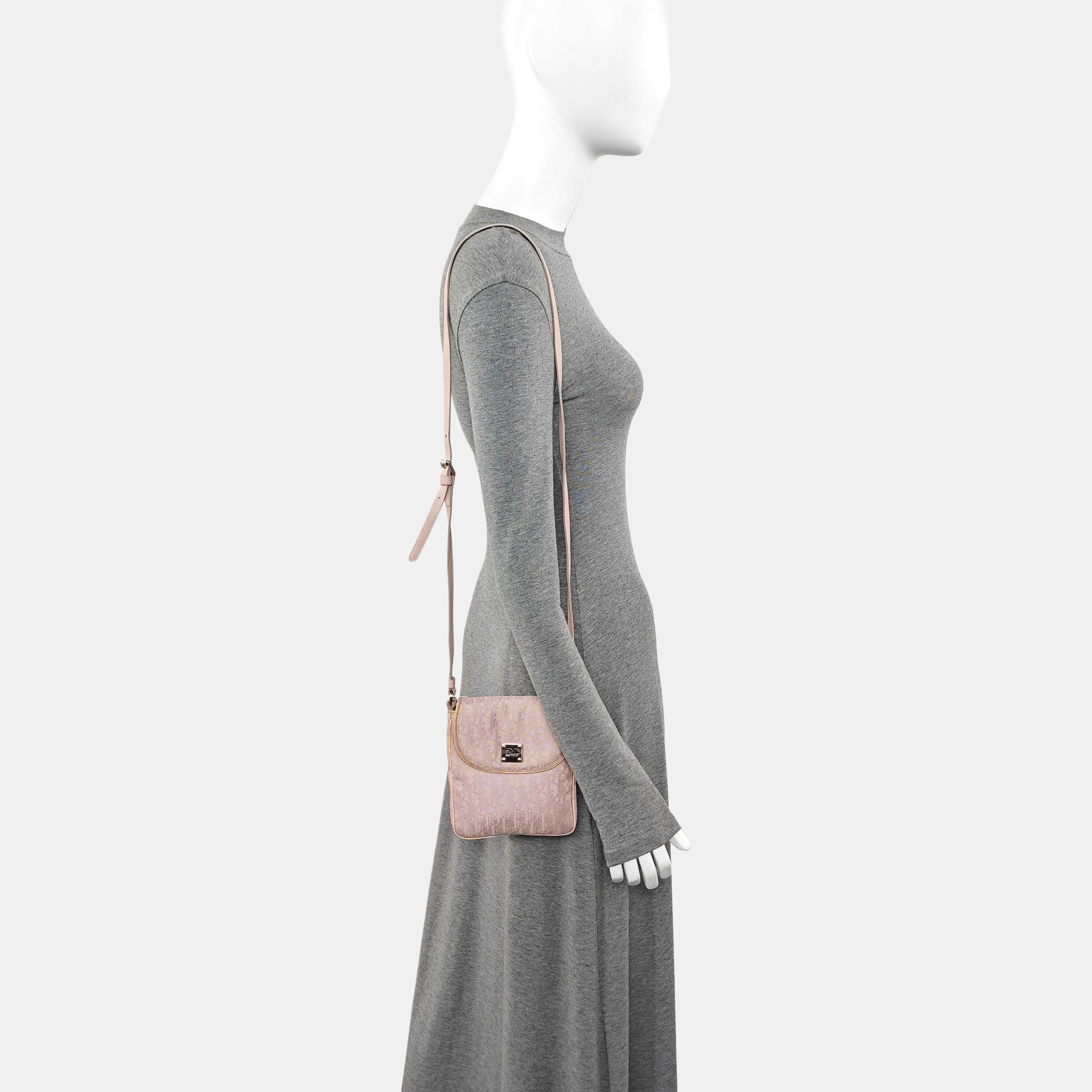 Fabric Crossbody Bag Pink