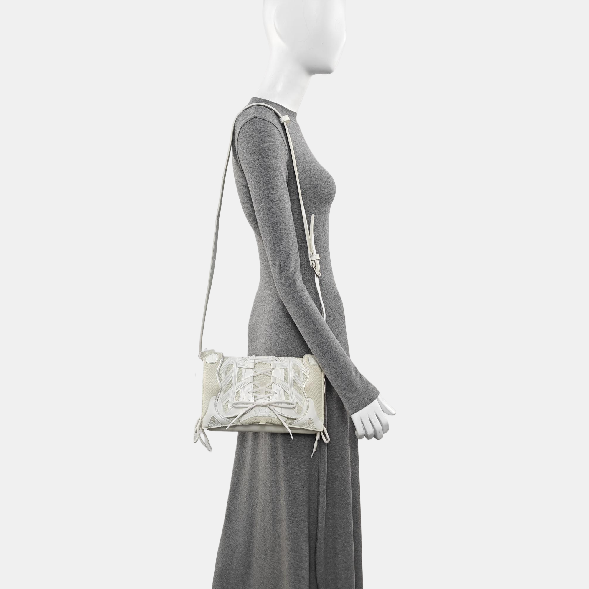 Leather Shoulder Bag White