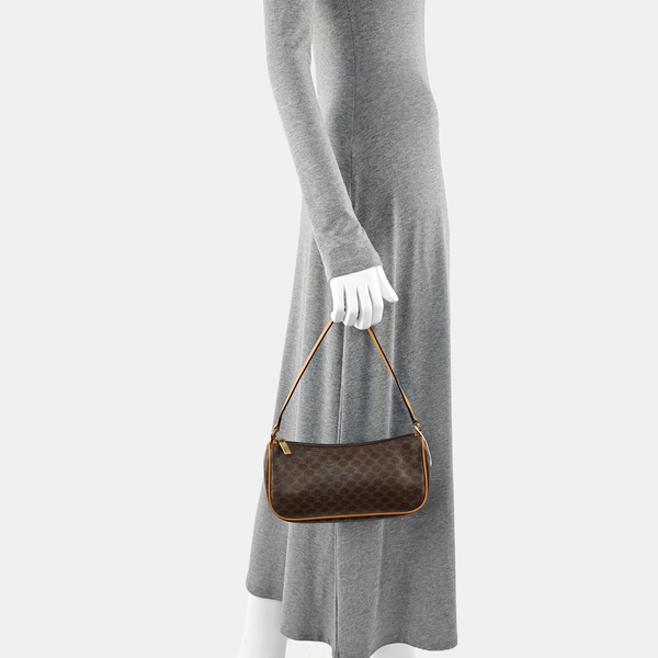 Coated Canvas Top Handle Bag Brown