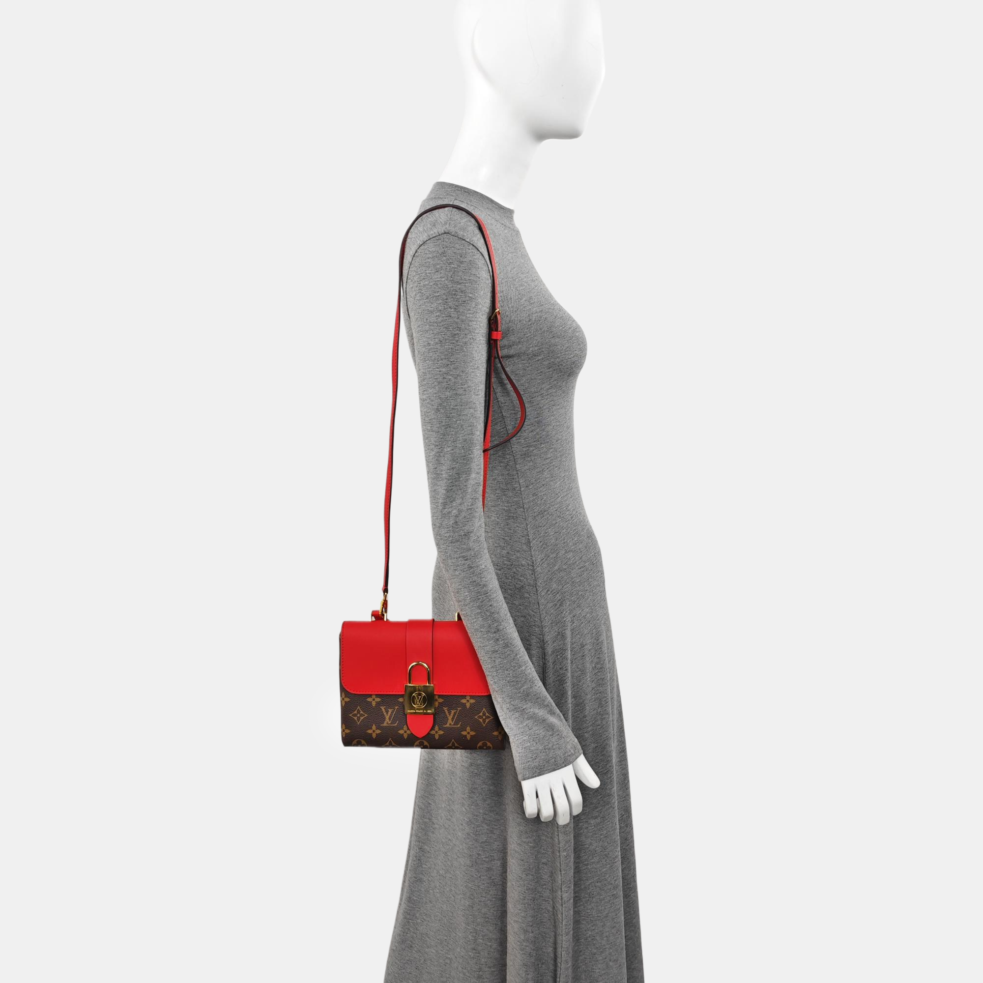 LOCKY BB Monogram Coated Canvas Red