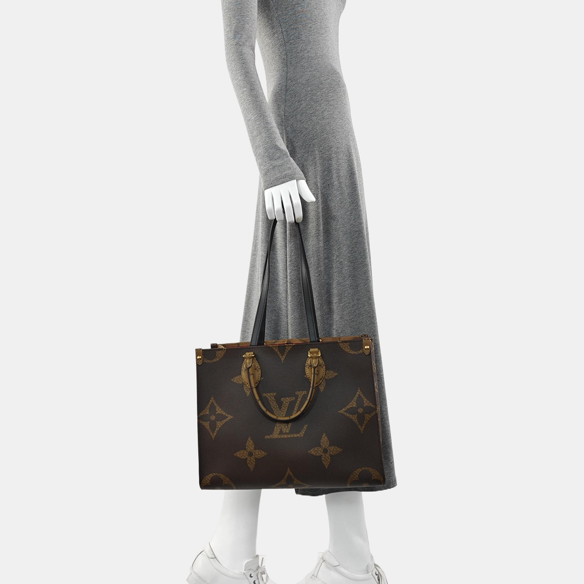 ONTHEGO MM Monogram Coated Canvas Brown