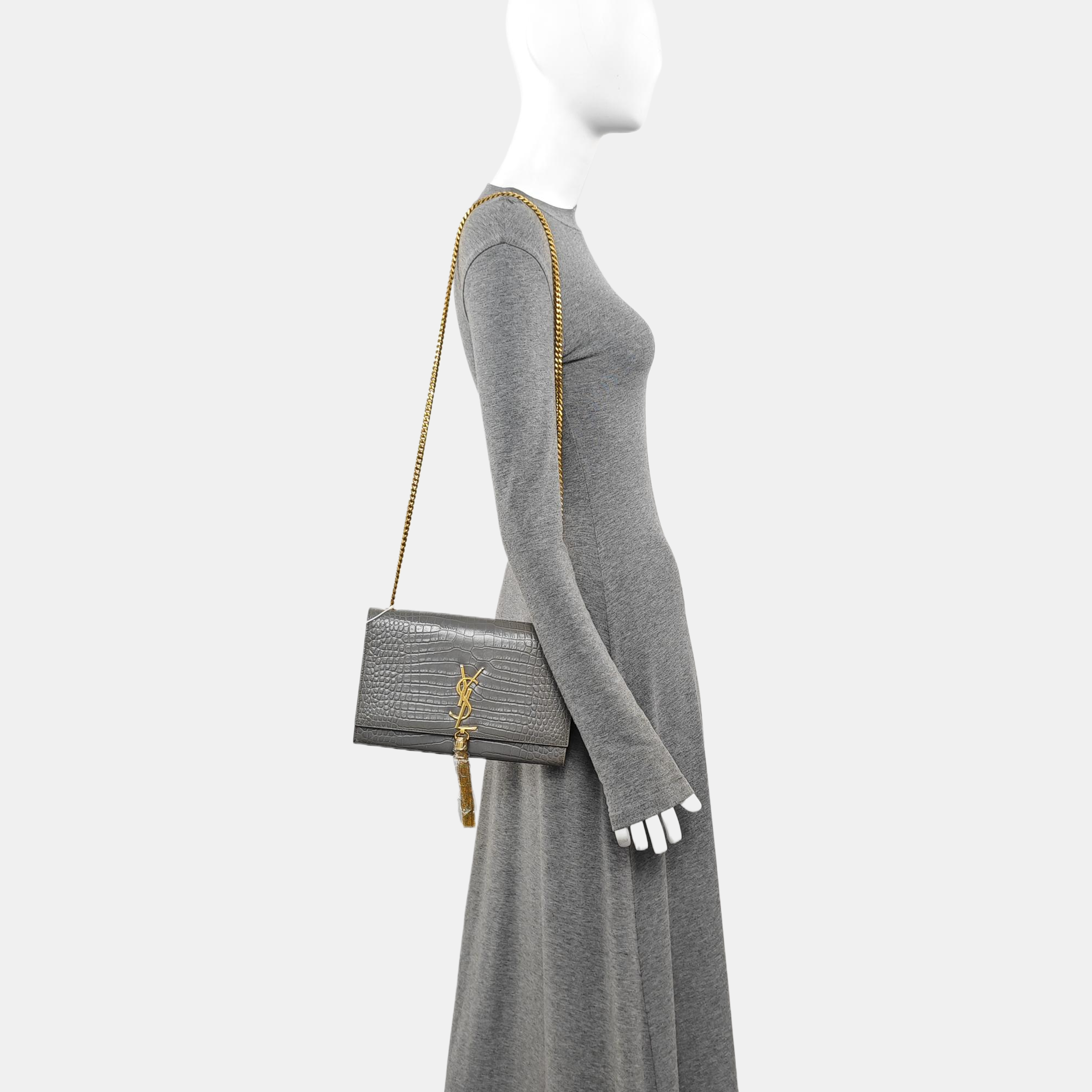 KATE Medium Calfskin Gray