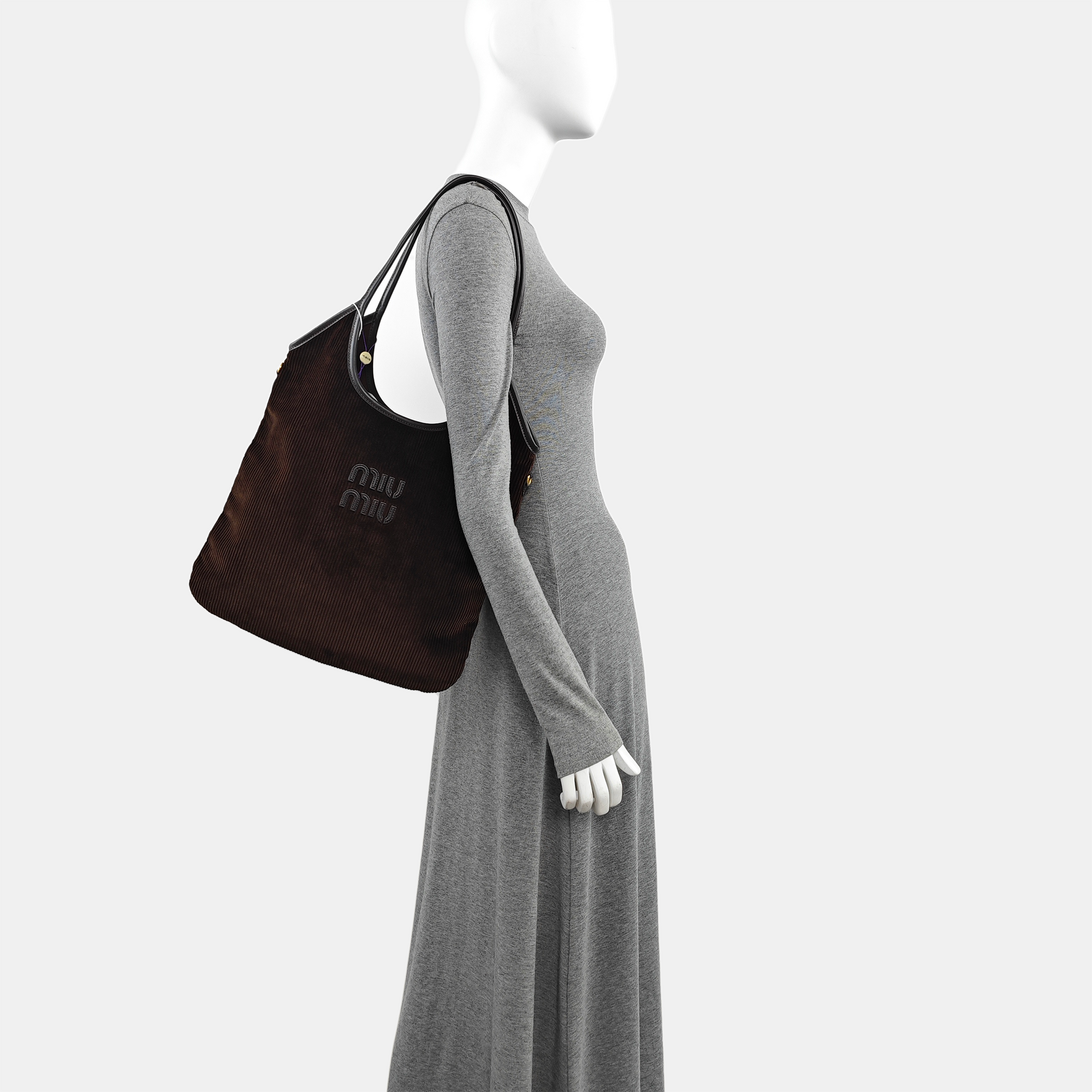 Corduroy Shoulder Bag Brown