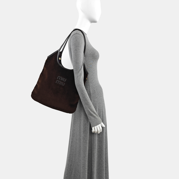 Corduroy Shoulder Bag Brown