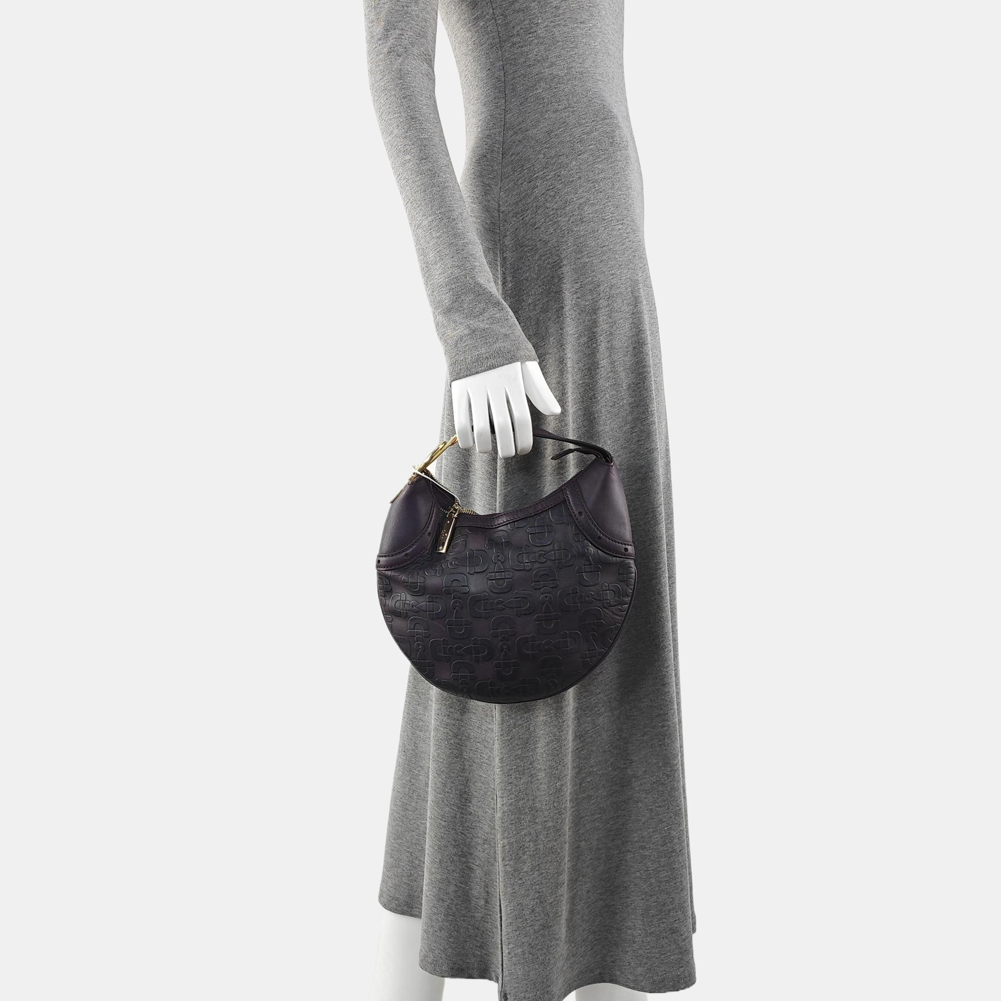 Calfskin Top Handle Bag Purple