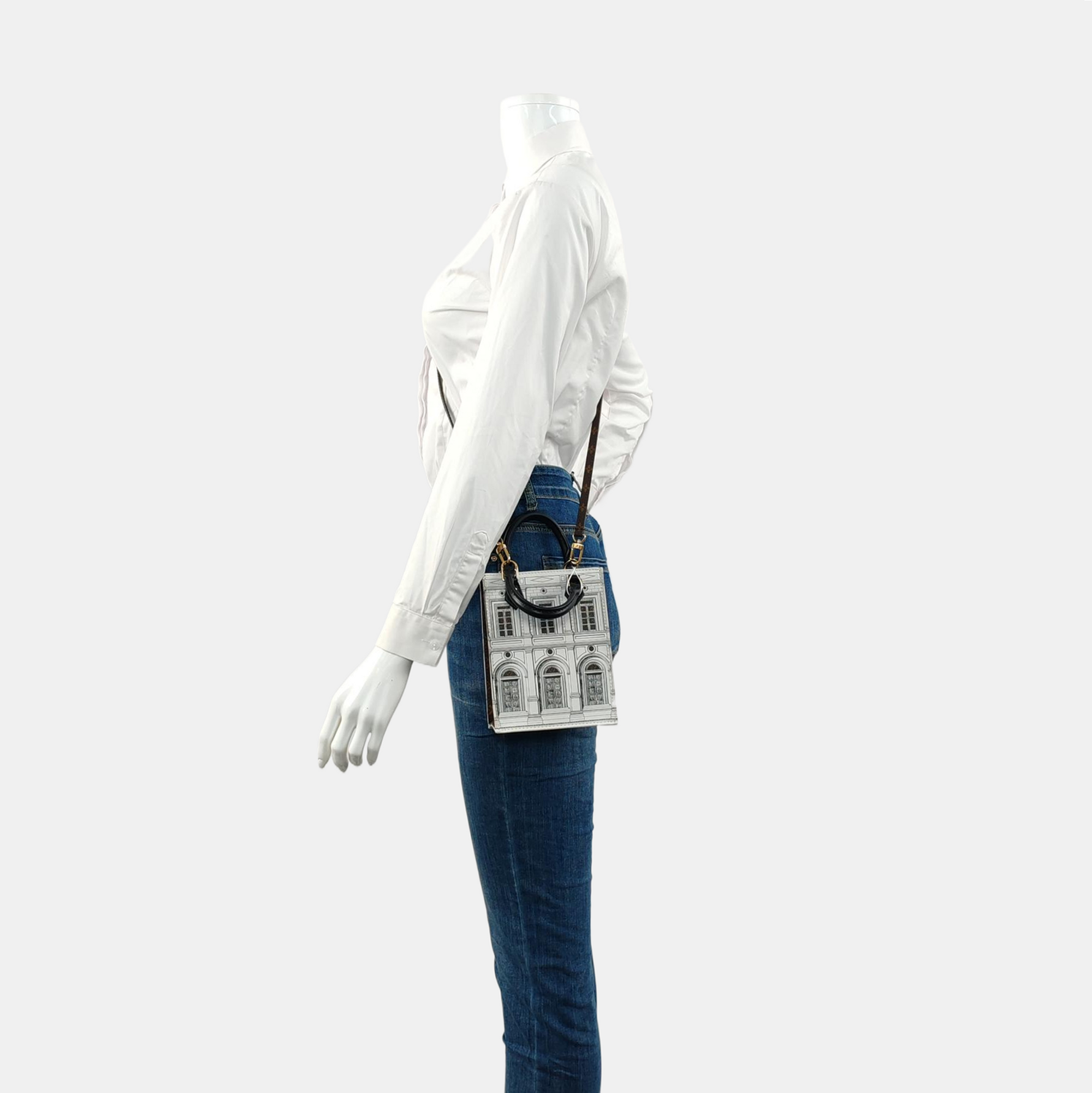 SAC PLAT Mini Calfskin White