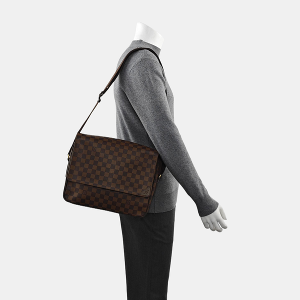 SHELTON MM Damier Ebene Coated Canvas Brown