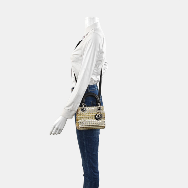 Authenticated pre-owned  Lady Dior Mini Fabric Multicolor - Tote Bag at Looply