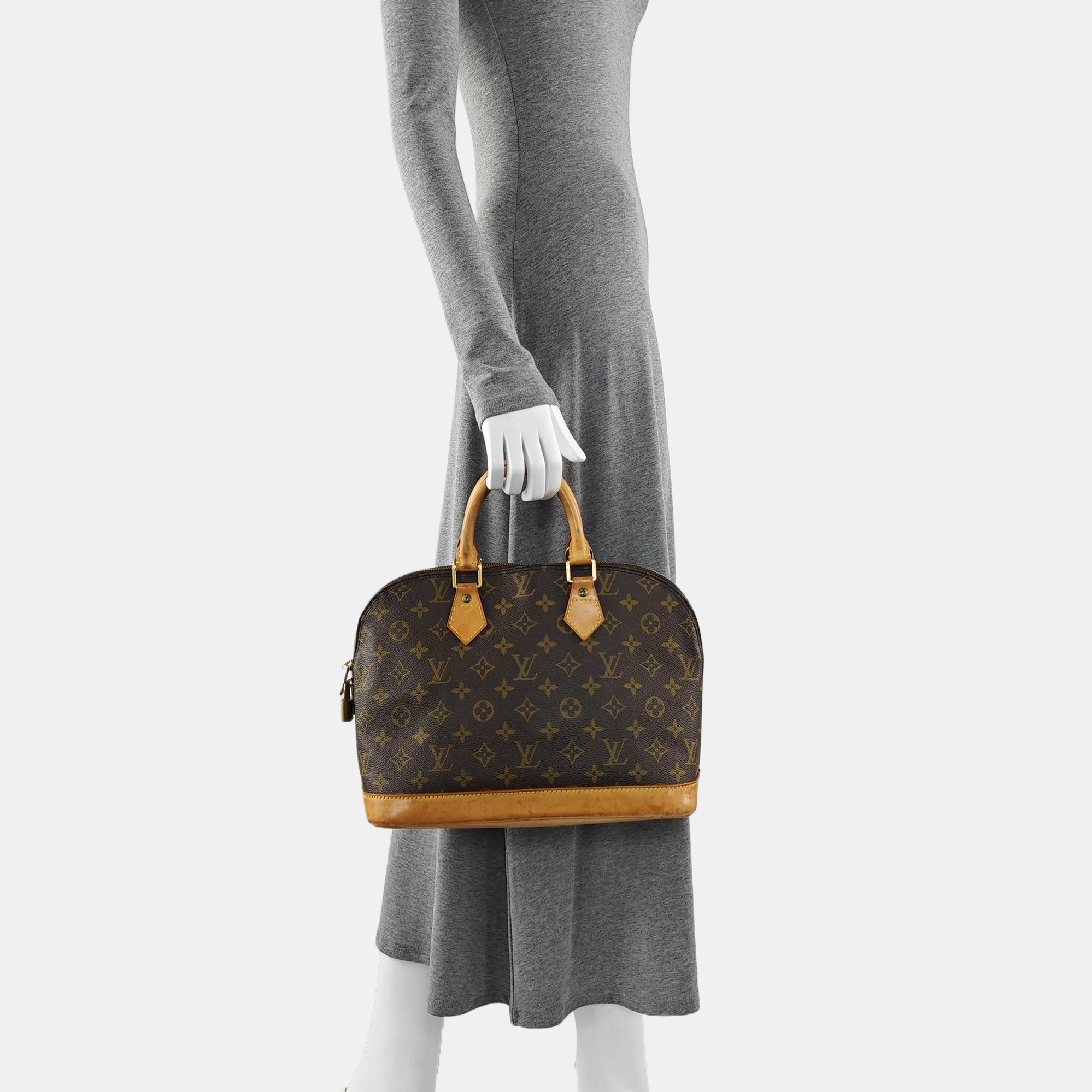 ALMA PM Monogram Coated Canvas Brown