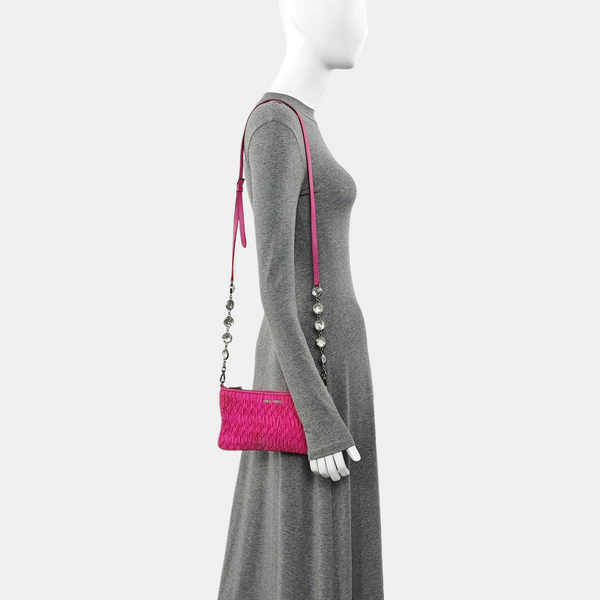 Quilted Fabric Shoulder Bag Red