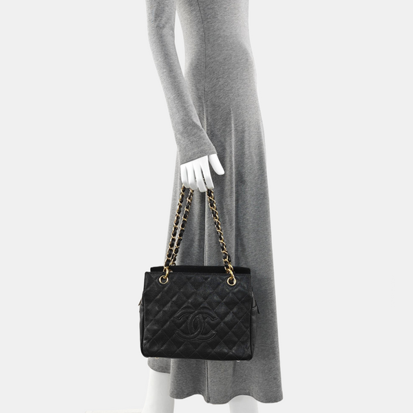 CHANEL PETITE Quilted Grained Calfskin Black