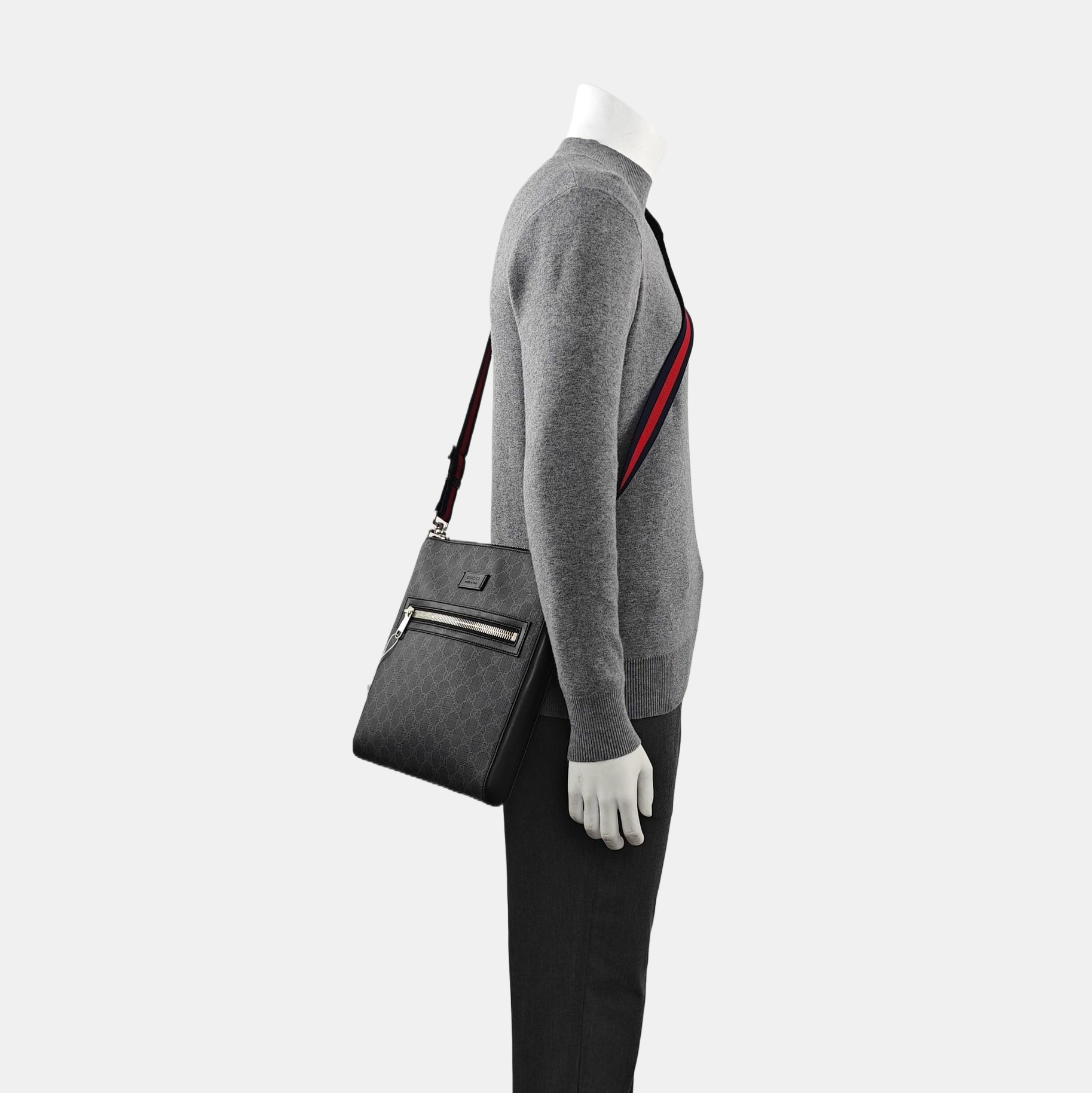 Monogram Coated Canvas Shoulder Bag Black