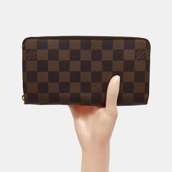 ZIPPY Damier Ebene Coated Canvas Brown Wallet