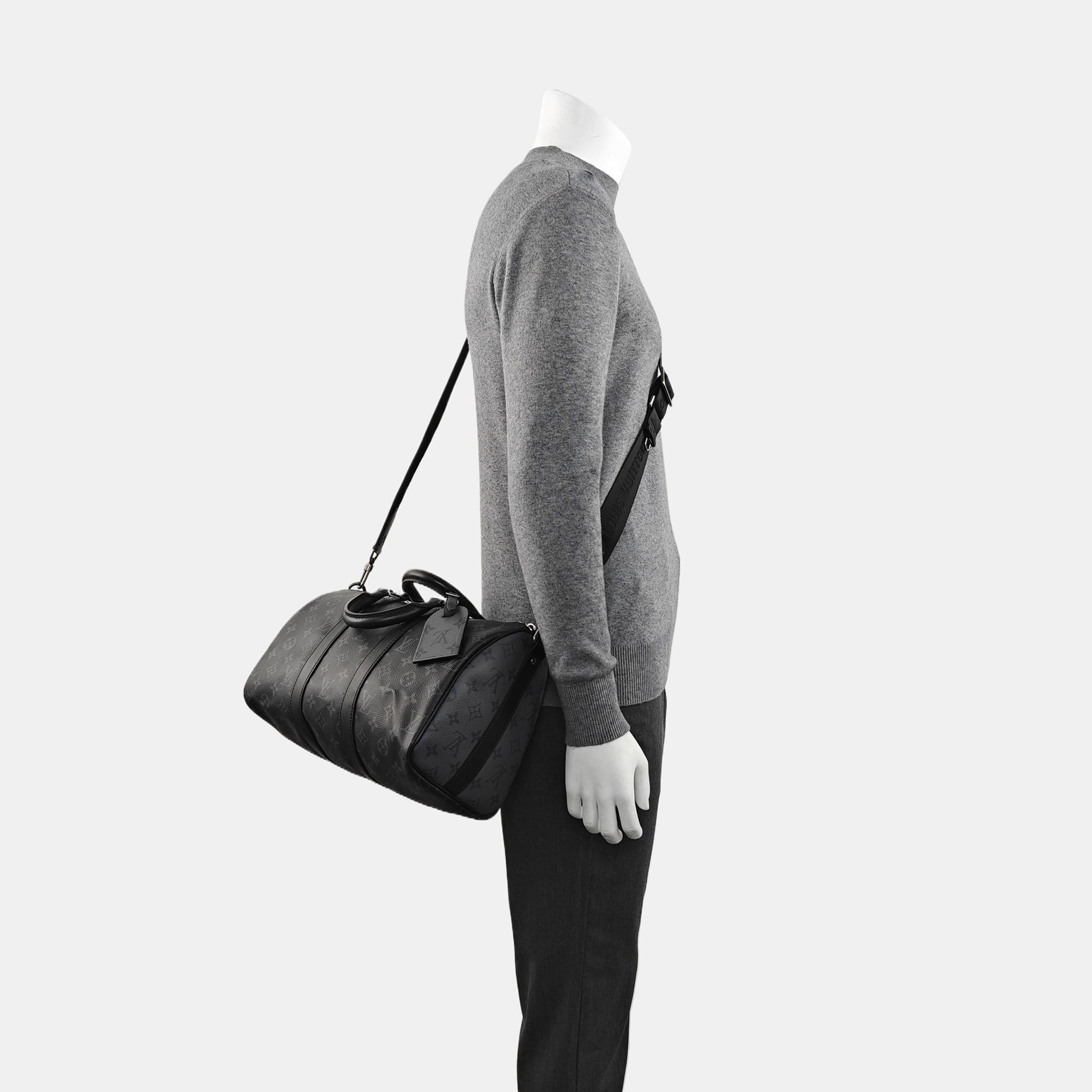 KEEPALL 35 Monogram Coated Canvas Black