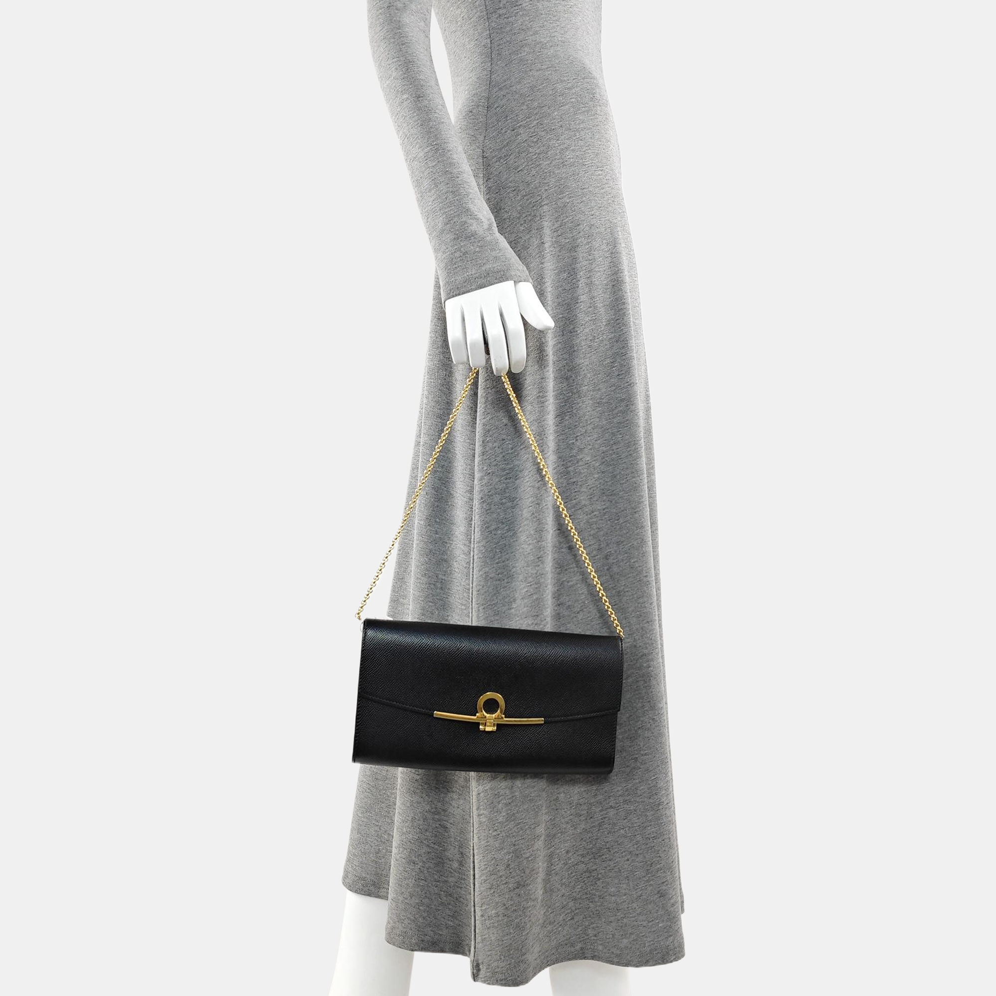 Gancini Mini Calfskin Black