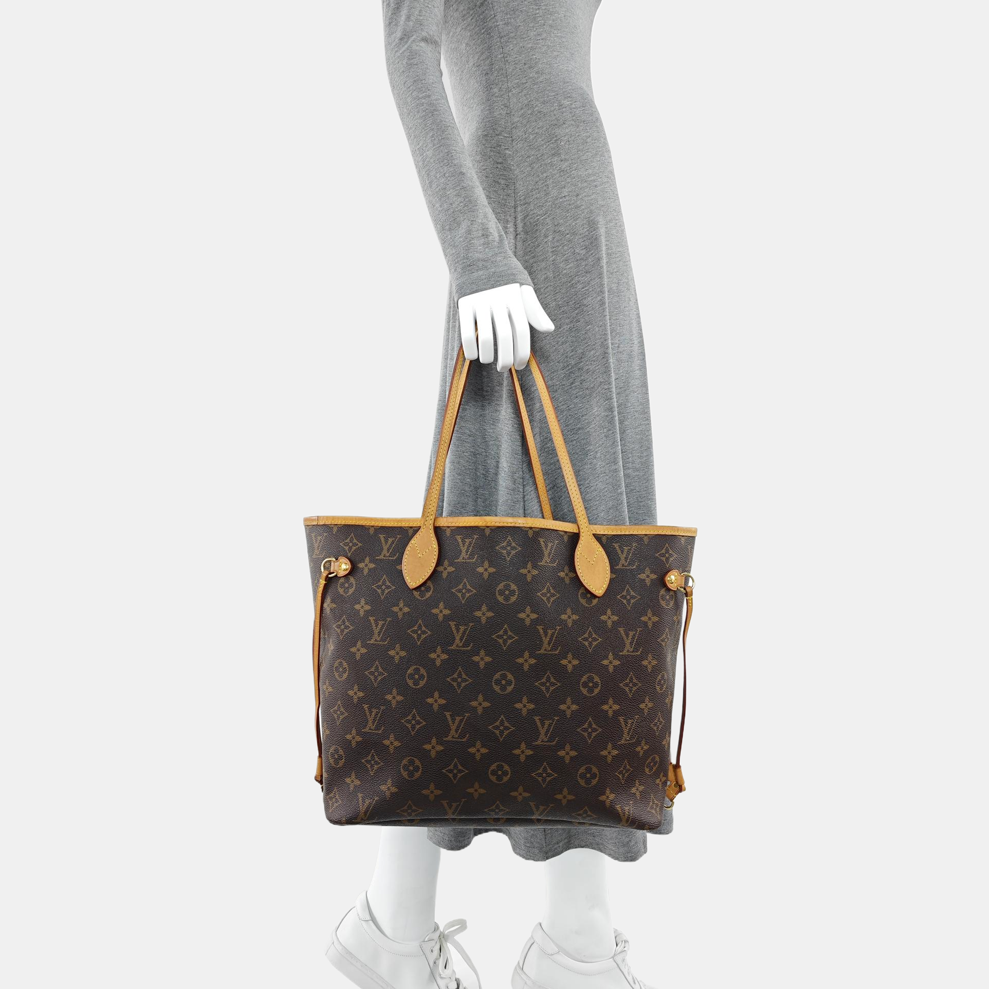 NEVERFULL MM Monogram Coated Canvas Brown