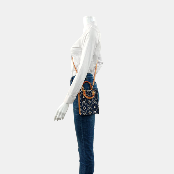 Authenticated pre-owned  SAC PLAT Mini Monogram Denim Blue - Tote Bag at Looply