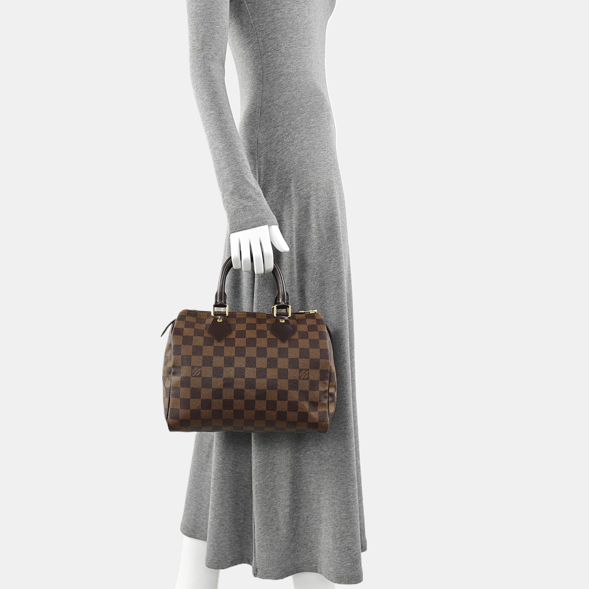 SPEEDY 25 Damier Ebene Coated Canvas Brown