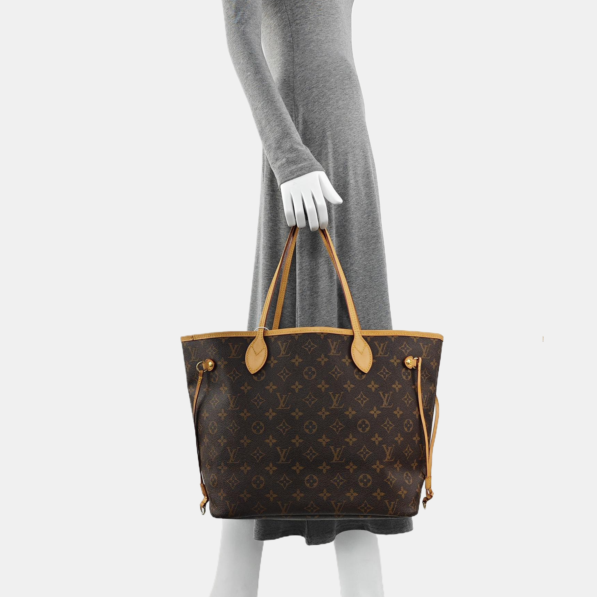 NEVERFULL MM Monogram Coated Canvas Brown