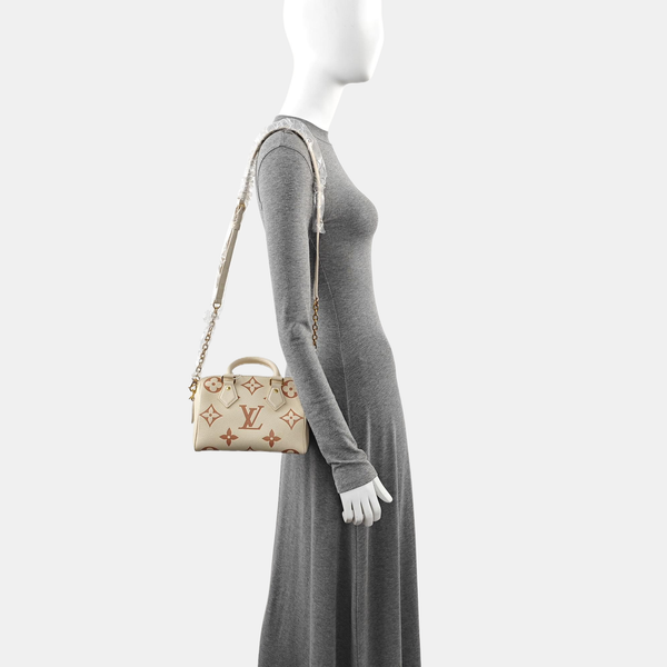SPEEDY 20 Monogram Calfskin Beige