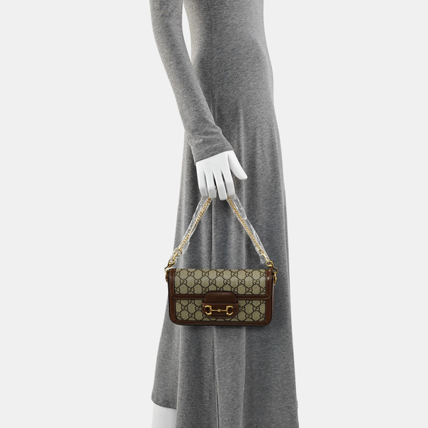 Horsebit 1955 Small Monogram Coated Canvas Beige