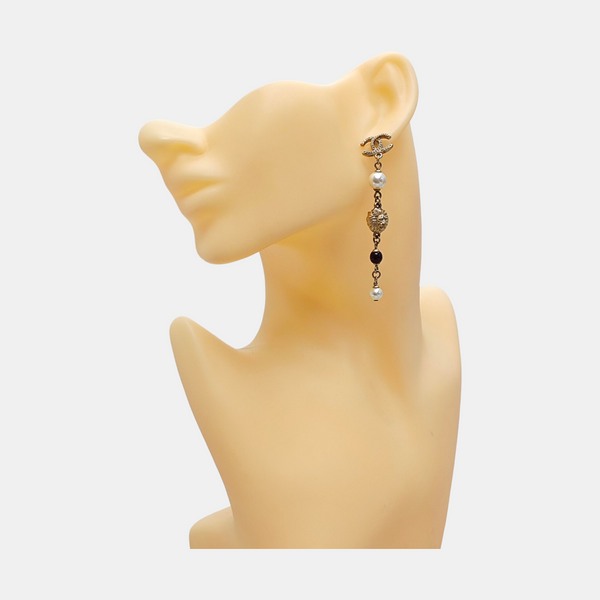 CC Logo Metal Gold Earrings