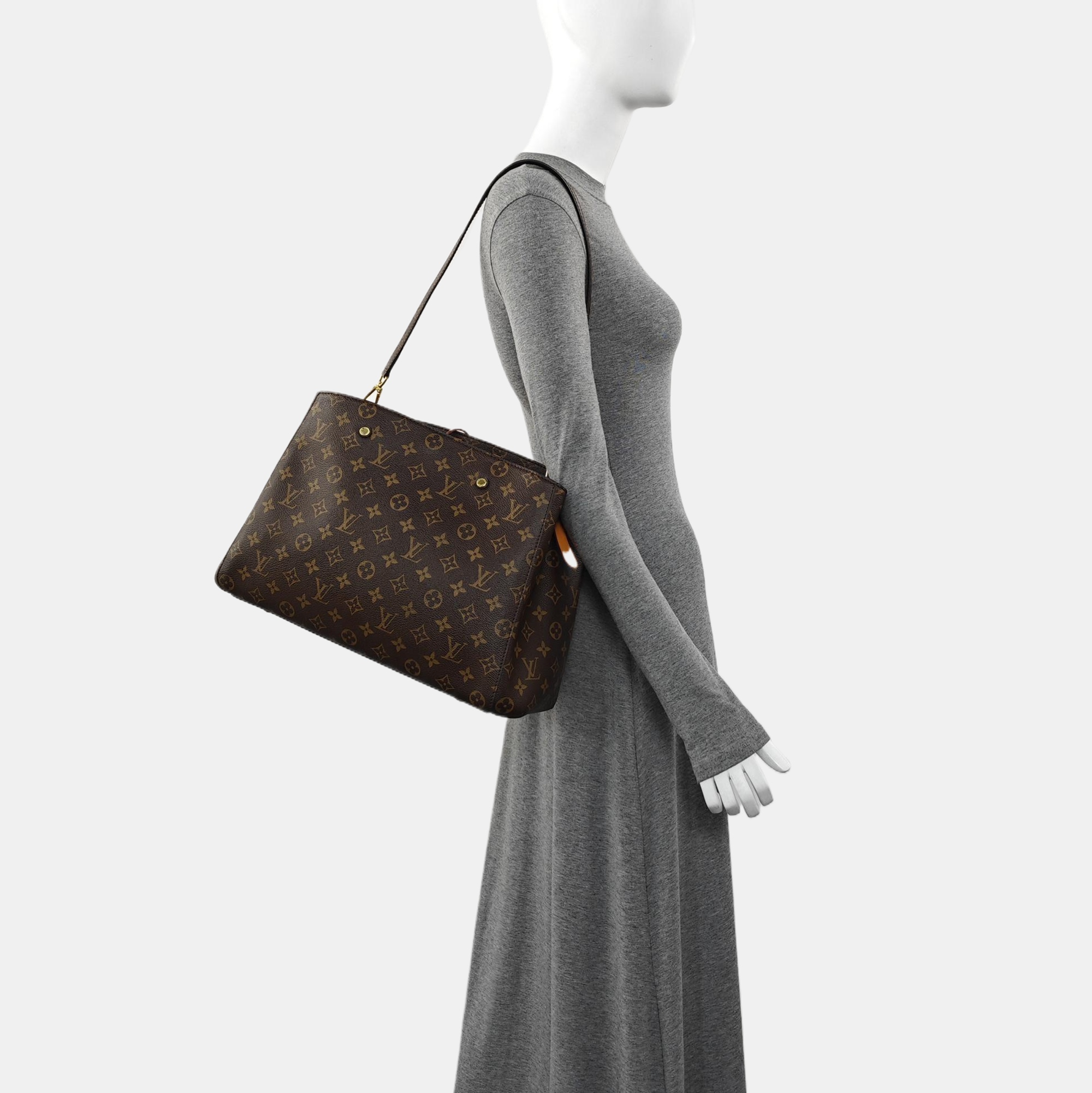 MONTAIGNE GM Monogram Coated Canvas Brown