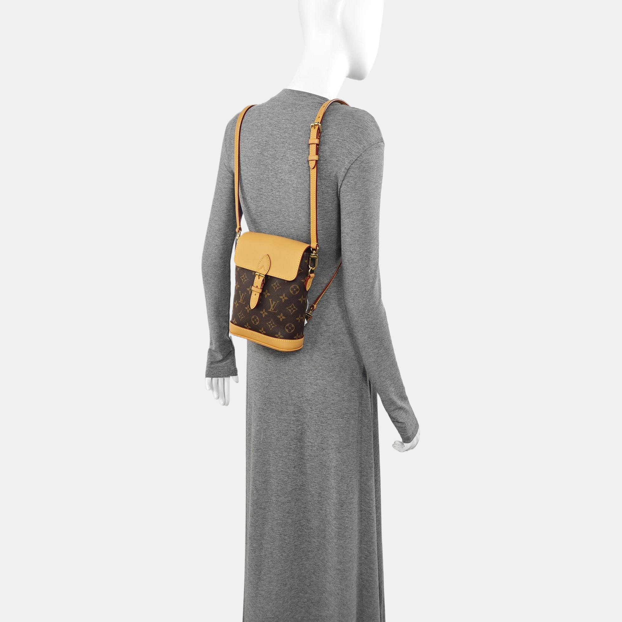 SOHO Mini Monogram Coated Canvas Brown